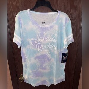 Majestic Colorado Rockies Tie-Dye Shirt